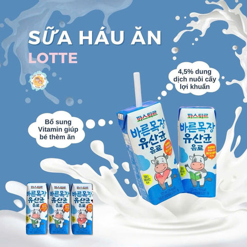 SỮA HÁU ĂN LOTTE – SỮA LỢI KHUẨN CHO BÉ 4 HỘP