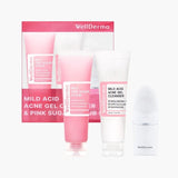 WellDerma - MILD ACID ACNE GEL CLEANSER & PINK SUGAR SCRUB SET