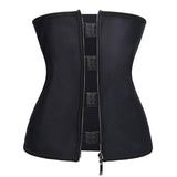 Women Latex Zipper Hook Underbust Corset Waist Trainer Cincher Body - Kl Skincare