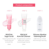 WellDerma - MILD ACID ACNE GEL CLEANSER & PINK SUGAR SCRUB SET