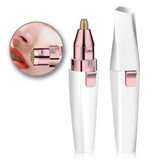 2 IN 1 Lady Epilators Electric Eyebrow Trimmer USB Rechargeable Hair Removal Shaver with Light Lipstick