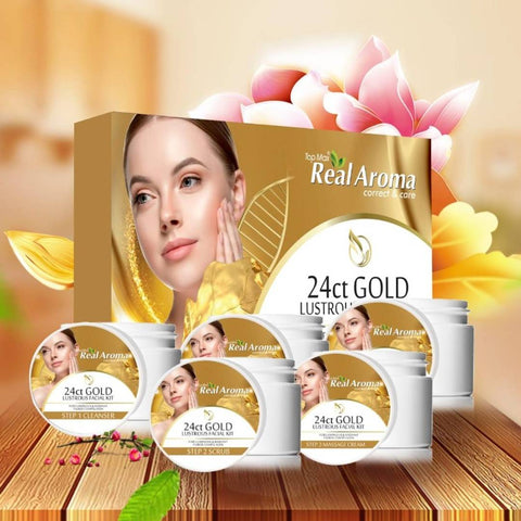 Topmax Real Aroma 24ct Gold Lustrous Facial Kit 5 in 1