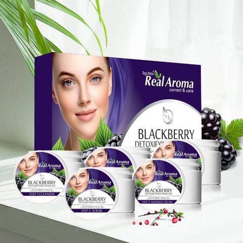 Topmax Real Aroma Blackberry Detoxifying Facial Kit 5 in 1