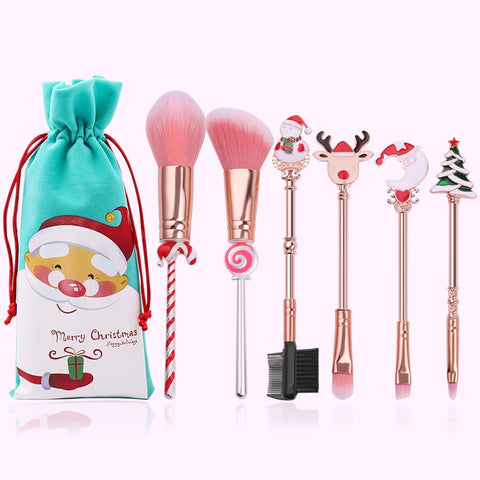 Christmas Makeup Brushes Set