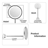 360 Degree Rotation 10X Magnifying LED Makeup Mirror Compact Suction Cup Folding Vanity Mirror with LED Light cosmetic Tools