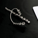 Single New Korean Rhinestone Earrings 2020 Shiny Drill Arc Ear Hanging Clip Earrings for Women Minimalist Ear Cuff