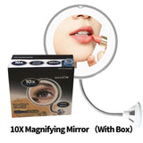 360 Degree Rotation 10X Magnifying LED Makeup Mirror Compact Suction Cup Folding Vanity Mirror with LED Light cosmetic Tools