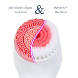 Rotating facial cleansing brush