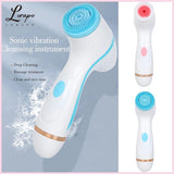 Rotating facial cleansing brush