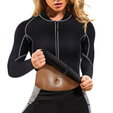 Women Sweat Sauna Suit Body Shaper Hot Slimming Long sleeve Thermo Neoprene Weight loss Gym Sauna Body Sharper Sweatshirts